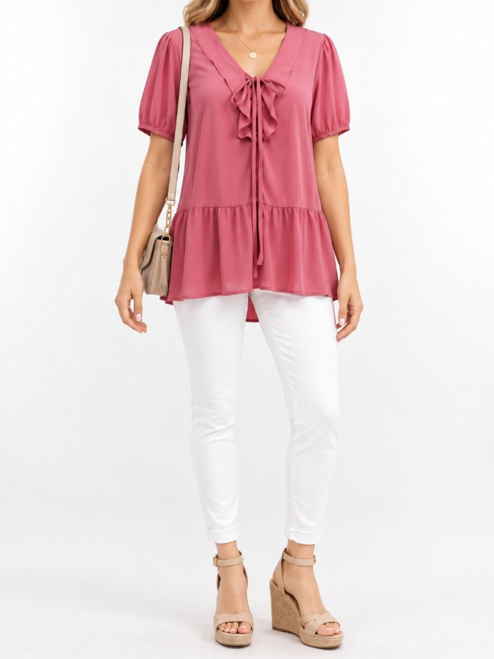 Lane Bryant Mauve Blouse with Tie Detail – New with Tags – Size 14
